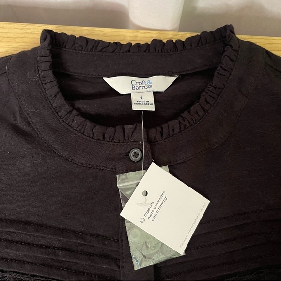Croft & Barrow‎ black shirt Large - Picture 4 of 7